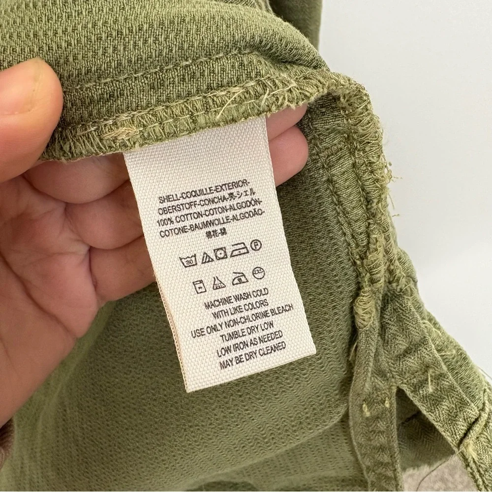 Free People Green Embellished Military Shirt Jacket Size Small - Picture 9 of 12